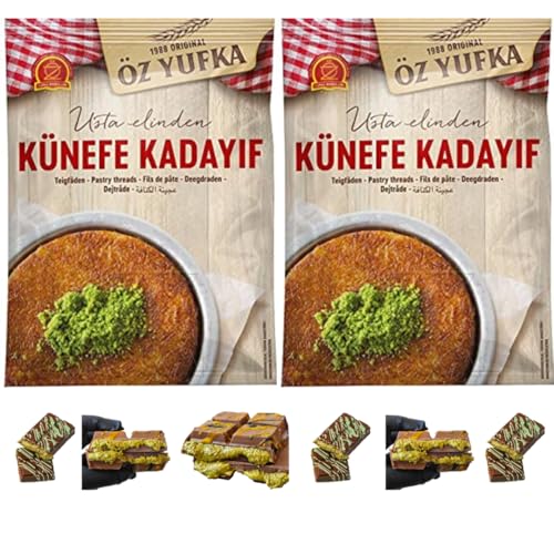 2 x Frische Kunefe Kadayif Teigfäden - Engelshaar - Künefe Teigwaren Kadaifi Kataifi für Dubai Schkolade Chocolate 300 Gramm mit Pufai Grocery, 2 x Frische Kunefe Kadayif Teigfäden - Engelshaar - Künefe Teigwaren Kadaifi Kataifi für Dubai Schkolade Chocolate 300 Gramm mit Pufai Grocery, von Generisch
