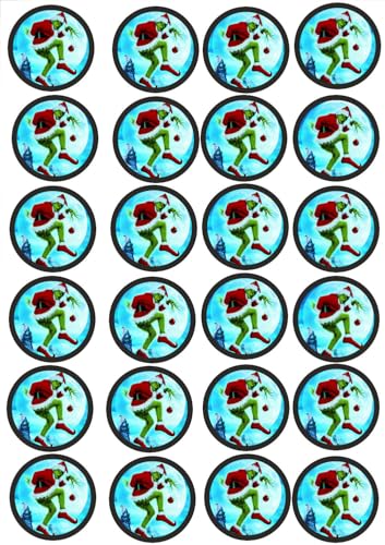 24 Muffinaufleger ca. 4,5 cm zum selbst ausscheiden, Cupcakes Muffinsbild Geburtstag Fondant Motiv: Der Grinch Nr. 1 24 Muffinaufleger ca. 4,5 cm zum selbst ausscheiden, Cupcakes Muffinsbild Geburtstag Fondant Motiv: Der Grinch Nr. 1 von Generisch