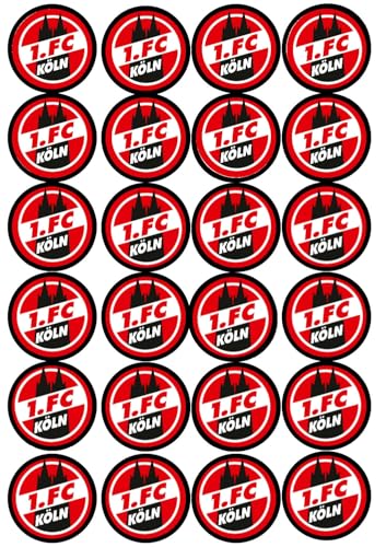 24 Muffinaufleger ca. 4,5 cm zum selbst ausscheiden, Cupcakes Muffinsbild Geburtstag Fondant Motiv: Fussball Köln Nr. 5 24 Muffinaufleger ca. 4,5 cm zum selbst ausscheiden, Cupcakes Muffinsbild Geburtstag Fondant Motiv: Fussball Köln Nr. 5 von Generisch