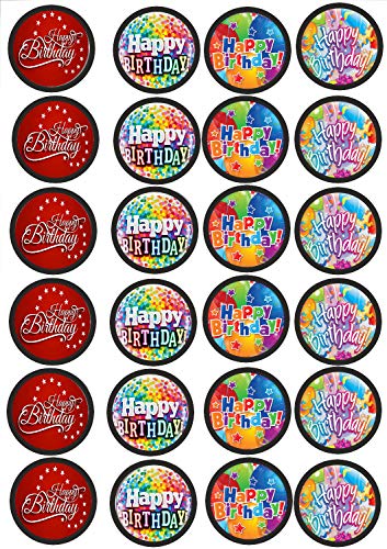 24 Muffinaufleger ca. 4,5 cm zum selbst ausscheiden, Cupcakes Muffinsbild Geburtstag Fondant Motiv: Happy Birthday Nr. 1 24 Muffinaufleger ca. 4,5 cm zum selbst ausscheiden, Cupcakes Muffinsbild Geburtstag Fondant Motiv: Happy Birthday Nr. 1 von Generisch