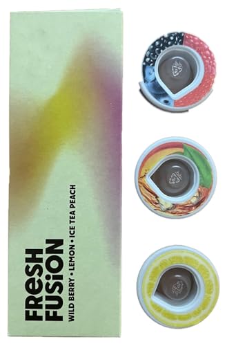 3 x Air Up Pod Original, Duft Pods Fresh Fusion Probierpaket, Zubehör für Trinkflasche, aromatisierte Pads, natürliche Aromen, 0 Kalorien, ohne Zucker (Eisstee, Wildbeere, Zitrone) von Generisch