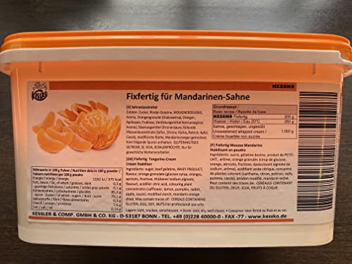 Mandarine Kessko Sahnefond 900 g, Sahnestand, Sahnesteif, Sahne 0,9 kg (Mandarine) von Generisch