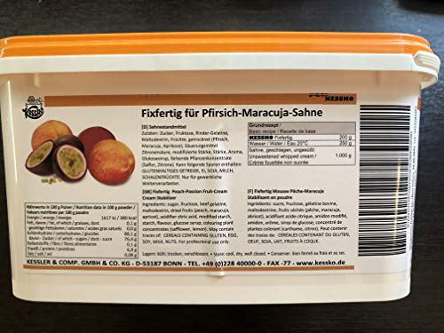 Pfirsich-Maracuja Kessko Sahnefond 900 g, Sahnestand, Sahnesteif, Sahne 0,9 kg (Pfirsich-Maracuja) von Generisch