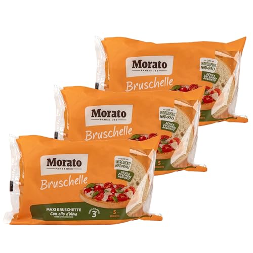 3er Pack Original italienisches Bruschelle Weißbrot mit Olivenöl 500 g Packung - Maxi Bruschette Bruschetta Brot Con Ingredienti Naturali Senza Zuccheri Aggiunti von Generisch