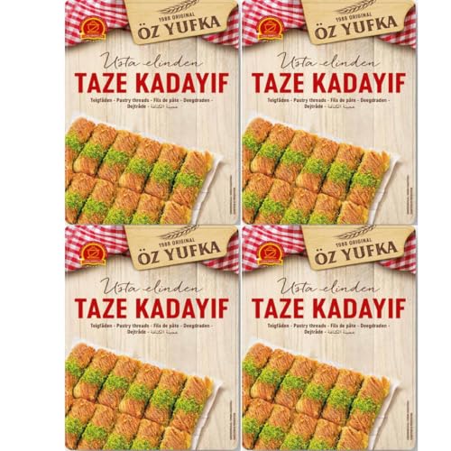 4 PACK X OZYUFKA Frisch Teigfäden Engelshaar Kataifi Kadayif Shredded Fillo Teig Gebäck Kadaifi Fäden Taze Kadayif für Dubai-Schokolade 400 gr 4 PACK X OZYUFKA Frisch Teigfäden Engelshaar Kataifi Kadayif Shredded Fillo Teig Gebäck Kadaifi Fäden Taze Kadayif für Dubai-Schokolade 400 gr von Generisch
