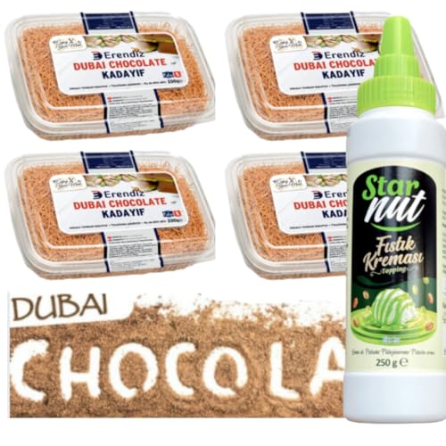 4 STÜCK X Gerösteter Kadayıf für Dubai Schokolade, kadaifi Fertig gerösteter gebrauchsfertig Kadaifi,Teigfäden Engelshaar teigfaden Kataifi 200 Gramm mit Pistazien Creme 250 Gramm Tube by Pufai 4 STÜCK X Gerösteter Kadayıf für Dubai Schokolade, kadaifi Fertig gerösteter gebrauchsfertig Kadaifi,Teigfäden Engelshaar teigfaden Kataifi 200 Gramm mit Pistazien Creme 250 Gramm Tube by Pufai von Generisch