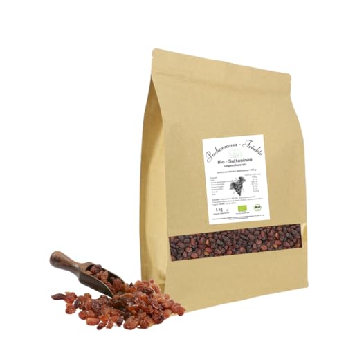 5 kg BIO Sultaninen | Ungeschwefelt | als Backzutat, Snack, Topping | Vegan 5 kg BIO Sultaninen | Ungeschwefelt | als Backzutat, Snack, Topping | Vegan von Generisch