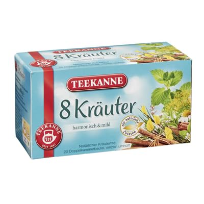 5 x Kräutertee 8-Kräuter, 20 Teebeutel à 2 g - 40 g Packung - Teekanne - von Generisch
