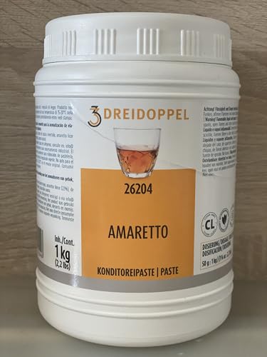 13 Sorten Dreidoppel Pasten 1 kg, Konditoreipaste, Aromapaste, backfest 1000g (Amaretto) von Generisch