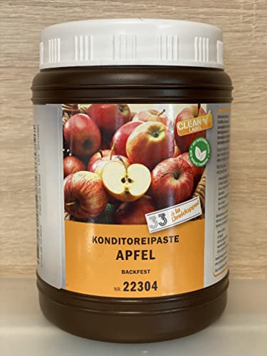 13 Sorten Dreidoppel Pasten 1 kg, Konditoreipaste, Aromapaste, backfest 1000g (Apfel) von Generisch