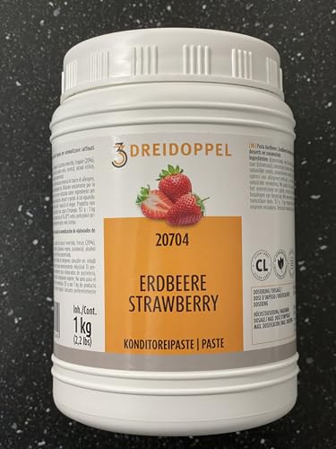 13 Sorten Dreidoppel Pasten 1 kg, Konditoreipaste, Aromapaste, backfest 1000g (Erdbeere) von Generisch