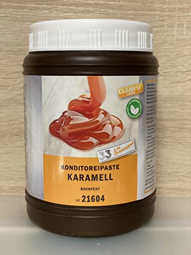 12 Sorten Dreidoppel Pasten 1 kg, Konditoreipaste, Aromapaste, backfest 1000g (Karamel) von Generisch