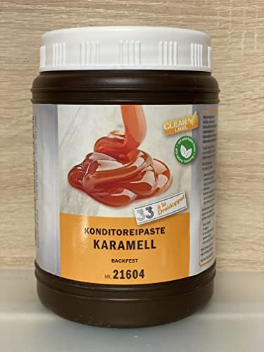 13 Sorten Dreidoppel Pasten 1 kg, Konditoreipaste, Aromapaste, backfest 1000g (Karamel) von Generisch
