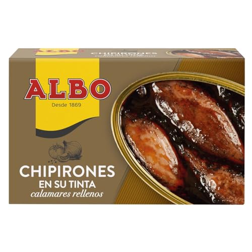 ALBO Gefüllte Tintenfische in eigener Tinte, Dose 72 g. 9er Pack von Generisch
