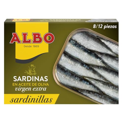 ALBO Sardinen in nativem Olivenöl extra 8/12 Stück 105 g. 9er-Pack von Generisch