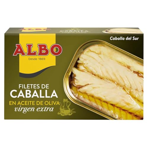 ALBO Südmakrele in nativem Olivenöl extra, Filets, Dose 85 g. 9er-Pack von Generisch