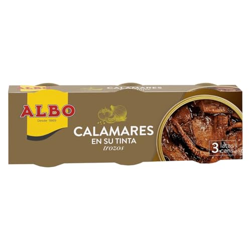 ALBO Tintenfisch in eigener Tinte, Stücke, Dose 50 g. 6er-Packung von Generisch