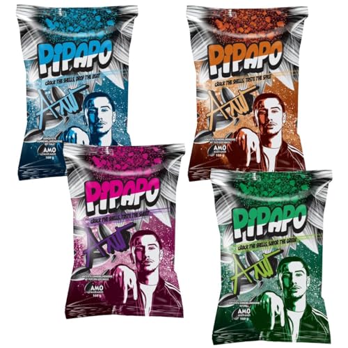 AMO's PiPAPO Sonnenblumenkerne, 4 Geschmacksrichtungen, Salzig, Natur, Taco, Popcorn, 100g pro Packung AMO's PiPAPO Sonnenblumenkerne, 4 Geschmacksrichtungen, Salzig, Natur, Taco, Popcorn, 100g pro Packung von Generisch