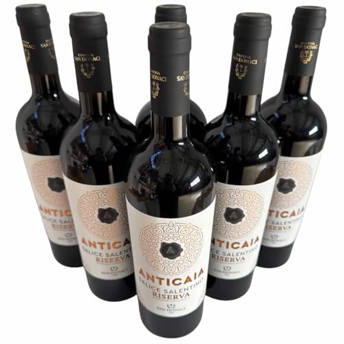 ANTICAIA Salice Salentino Riserva DOP 2017, Cantina San Donaci, Rotwein aus Italien, 750ml, 6er-Set ANTICAIA Salice Salentino Riserva DOP 2017, Cantina San Donaci, Rotwein aus Italien, 750ml, 6er-Set von Generisch