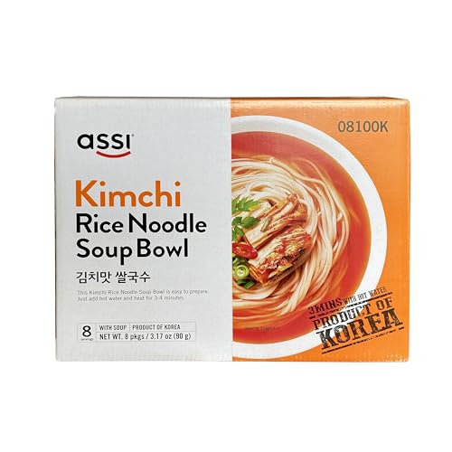 ASSI Cup Nudeln Reisnudeln Kimchi 90g x 8er Pack, Korean Food Instant Cup Ramen von Generisch