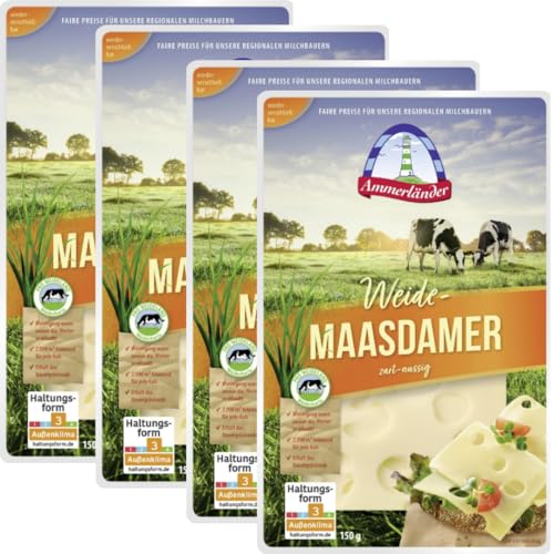 Ammmerlander Weide-Maasdammer zart-nussig Käse 150 gramm, 4er Ammmerlander Weide-Maasdammer zart-nussig Käse 150 gramm, 4er von Generisch