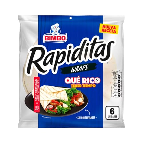 BIMBO Rapiditas Weizenmehltortillas, Crepes- und Roll-Grundlagen 6 Stück 240 g Packung mit 4 von Generisch