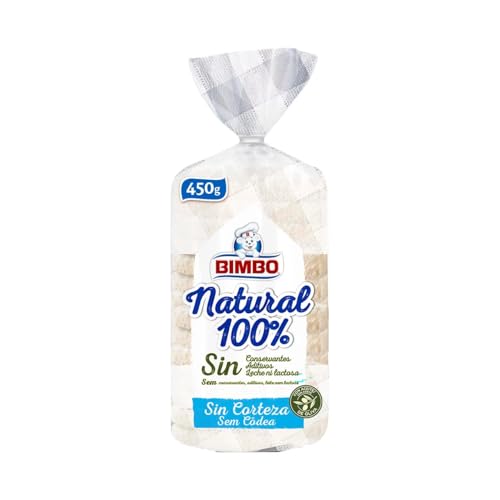BIMBO Weißtoastbrot ohne Rinde, 100% natürlich 450 g, 3er-Pack von Generisch