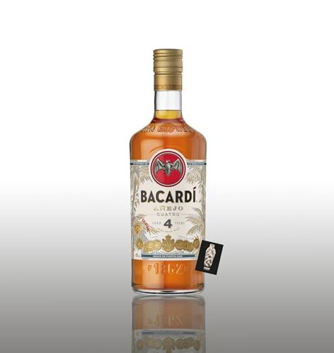 Bacardi Anejo 4 Cuatro goldener Rum Bahamas 1l (40% vol.) inkl. Mixcompany Postkarte- [Enthält Sulfite] von Generisch