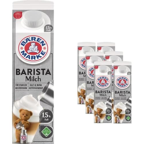 Bärenmarke Milch fettarme H-Milch 1,5% Fett, Barista, je 1 Liter, 6 Stück mit Pufai Grocery Bärenmarke Milch fettarme H-Milch 1,5% Fett, Barista, je 1 Liter, 6 Stück mit Pufai Grocery von Generisch