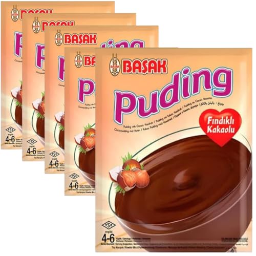 Basa Puddingpulver Haselnuss Kakao 110 g – Dessertpulver für cremige Nachspeisen, 5 Er von Generisch