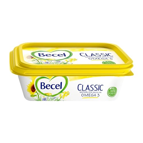 Becel Margarine Classic mit Omega 3 |100% Pflanzlich Vegan & Laktosefrei | Diät-Margarine im Becher 225g | Ideal für eine cholesterinbewusste Ernährung von Generisch