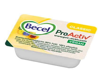 Becel Margarine kleine Portionen ProActiv 200 x 10g im Karton Becel Original Classic mit Omega-3- und Omega-6-Fettsäuren Einzelportionen für Buffets, Gastronomie & Großverbraucher von Generisch