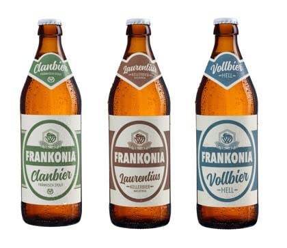 Bier Box Frankonia Mix I 3 verschiedene Sorten I 12x0,5 Ltr. I Hell Kellerbier Clanbier I Franken I Bier Test I Geschenk von Generisch