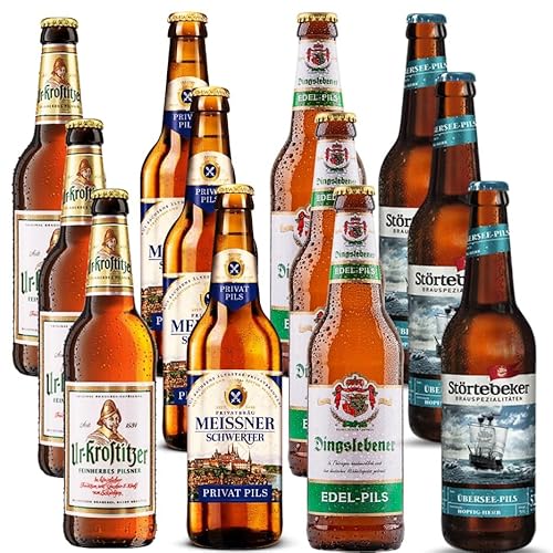 Bierpaket 4 verschiedene Biere aus Deutschland 12 Flaschen 0,5 Liter (Inkl. Mehrweg Pfand) von Generisch