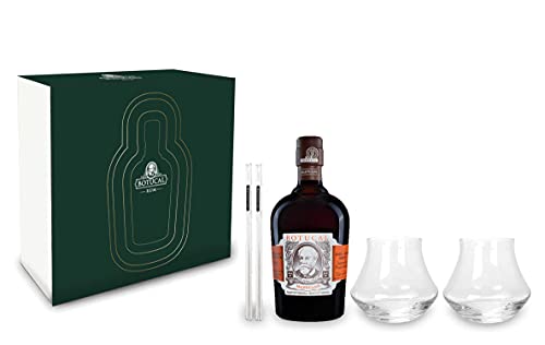 Botucal Mantuano Geschenkset Ron Extra Anejo 0,7l (40% Vol) + 2x Botucal Glas/Tumbler 2x Botucal Glashalm - [Enthält Sulfite] von Generisch