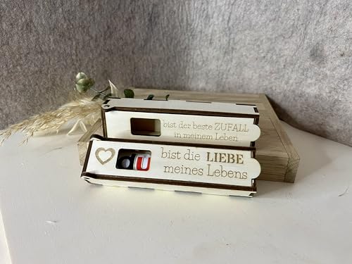 Box Geschenkidee liebe meines Lebens Zufall Liebeserklärung Geschenkbox Mitbringsel kleinigkeit - vormontiert mit Schokoriegel (bist der beste Zufall meines Lebens) von Generisch