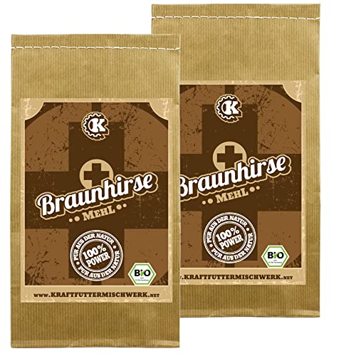 Braunhirse 2x1kg fein vermahlen - Rohkost aus deutschem BIO-Anbau - GLUTENFREI und basenbildend für eine gute Silicium-Versorgung aus dem vollen Korn von Generisch