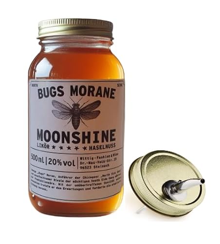 Bugs Morane Moonshine - North Side Nuts Likör - Handgemachter premium Schnaps nach alter Tradition - 20% Vol. Alkohol I incl. Ausgießer Bugs Morane Moonshine - North Side Nuts Likör - Handgemachter premium Schnaps nach alter Tradition - 20% Vol. Alkohol I incl. Ausgießer von Generisch