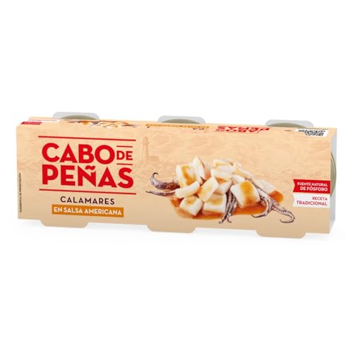 CABO DE PEÑAS Tintenfisch in amerikanischer Soße, Stücke, 3 Stk. x 45 g. 6er-Packung von Generisch