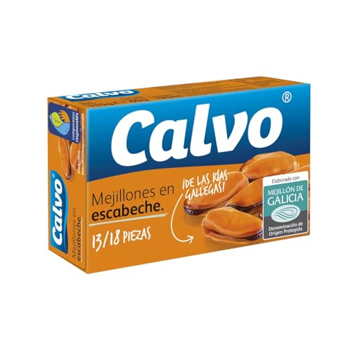 CALVO Miesmuscheln in Escabeche 13/18 Stück 69 g. 9er-Packung. CALVO Miesmuscheln in Escabeche 13/18 Stück 69 g. 9er-Packung. von Generisch