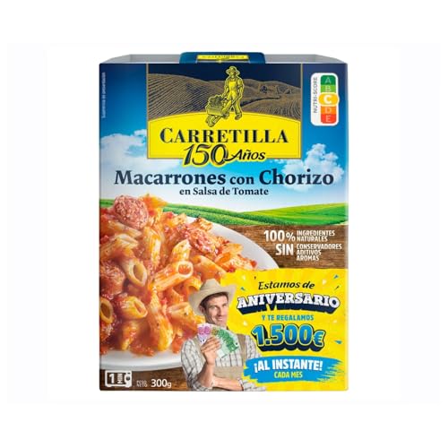 CARRETILLA Makkaroni mit Chorizo in Tomatensauce 300 g 3er-Pack von Generisch