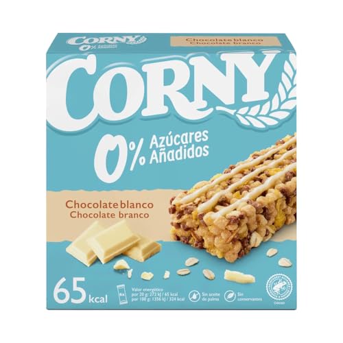 CORNY Müsliriegel 0% Zuckerzusatz mit weißer Schokolade 6 Stück x 20 g. 3er Pack von Generisch