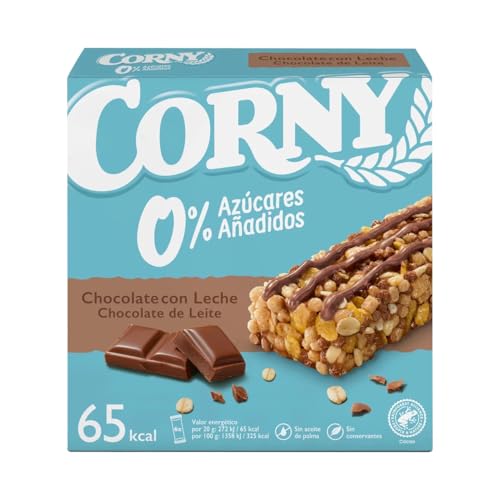 CORNY Müsliriegel mit Vollmilchschokolade, ohne Zuckerzusatz 6 x 20 g. 3er Pack von Generisch