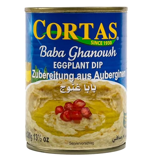 CORTAS - Original arabisches Baba Ghanoush Auberginendip in 380 g Dose - Auberginenpüree typisch orientalische Spezialität ideal zum Dippen oder als Brotaufstrich aus Libanon CORTAS - Original arabisches Baba Ghanoush Auberginendip in 380 g Dose - Auberginenpüree typisch orientalische Spezialität ideal zum Dippen oder als Brotaufstrich aus Libanon von Generisch