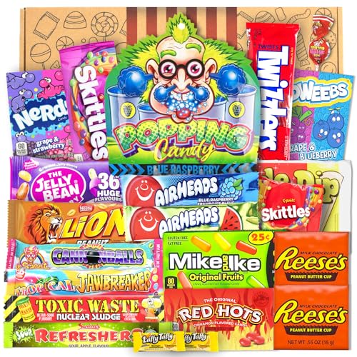 Mix USA Süßigkeiten Box | 20 Stück | NEW EDITION | süße und saure amerikanische Süßigkeiten | Box voller Top Bestseller | Geschenkbox | Geburtstag | Süße Überraschung | Originalgröße | Candy & Bar ® von Candy & Bar