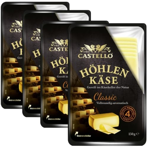 Casstelloo Käse Höhlenkäse Classic Scheibenkäse Käse 150 Gramm, 4er Casstelloo Käse Höhlenkäse Classic Scheibenkäse Käse 150 Gramm, 4er von Generisch