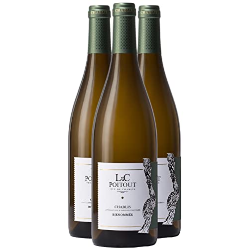 Chablis Bienommée Weißwein 2022 - Domaine LC Poitout - g.U. - Burgund Frankreich - Rebsorte Chardonnay - 3x75cl von Generisch