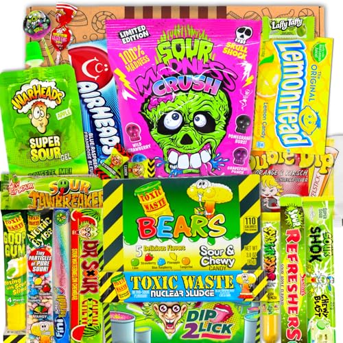 Saure USA Süßigkeiten Box | 20 Stück | USA Import | Ausgefallenes Geschenk | USA Best Sweets | Geburtstagsgeschenk | Sour Candy | Geschenkbox | Partybox | Ostern | Candy & Bar ® von Candy & Bar