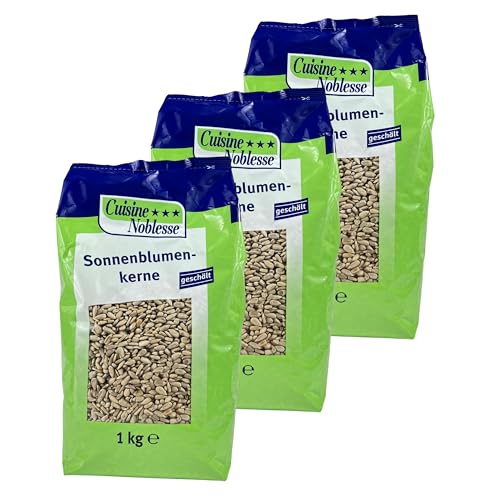 Cuisine Noblesse - 3er Pack Premium Sonnenblumenkerne geschält & ungesalzen 1 kg Packung in Gastro-Qualität - 100% Naturrein vollaromatisch ideal zum Kochen oder als Vogelfutter von Generisch