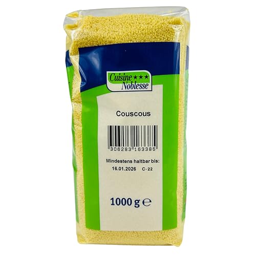 Cuisine Noblesse - Premium Couscous 1 kg Packung in Gastro-Qualität - 100% Naturrein Original Cous Cous aus ausgewählten Hartweizengrieß - Luftig, locker und vollaromatisch für orientalische Gerichte von Generisch